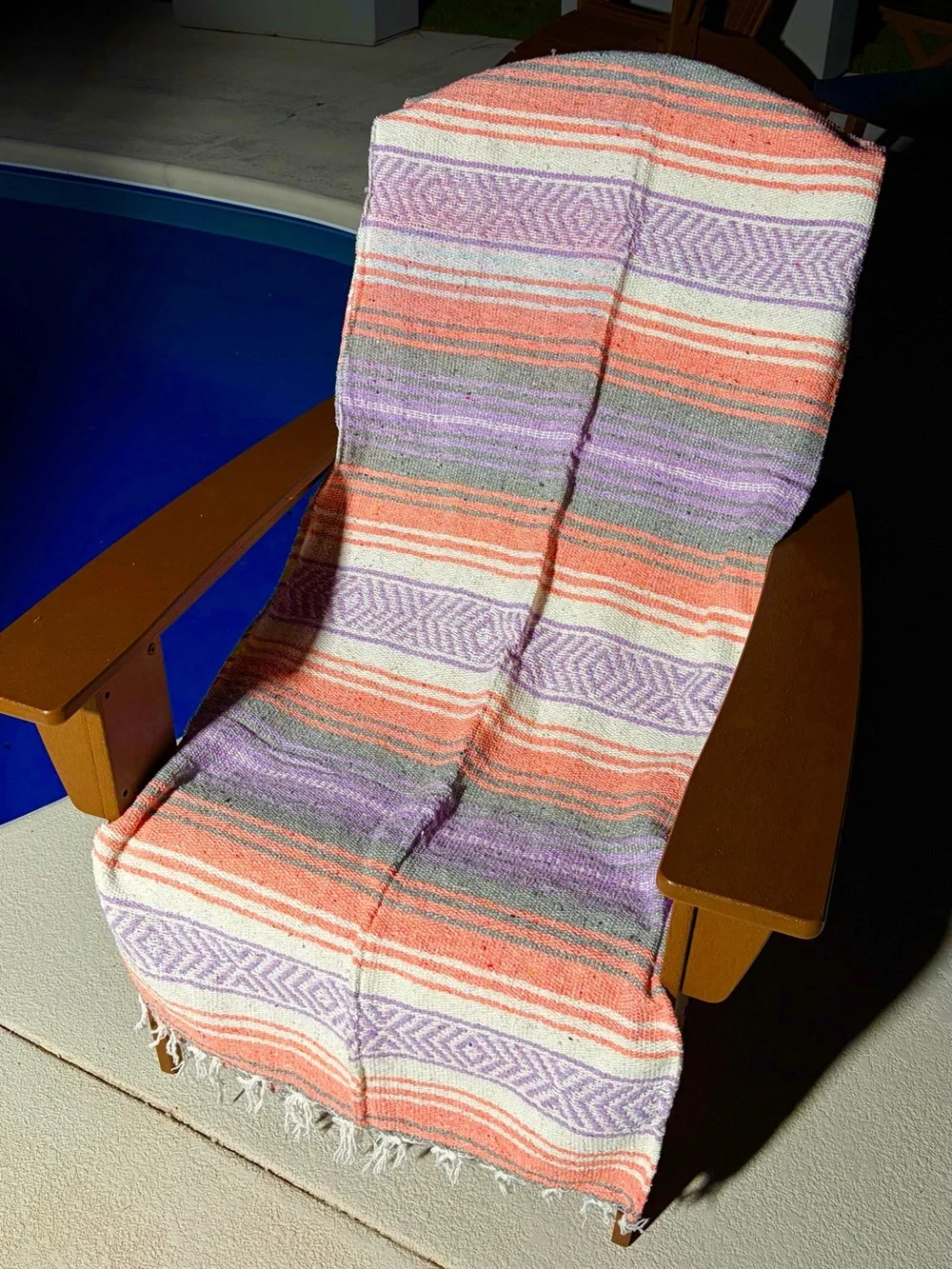 Mexican Falsa Blanket – Woven Striped Serape Throw with Fringe